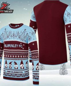 Burnley FC Xmas Jumper Gnome Wrap 2025 Christmas Holiday Ugly Sweater