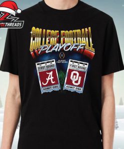 College Football Playoff 2025 First Round Oklahoma Sooners Vs Alabama Crimson Tide Matchup Ticket Unisex T-Shirt