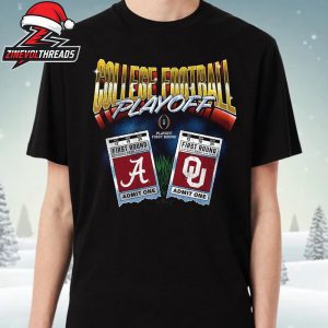 College Football Playoff 2025 First Round Oklahoma Sooners Vs Alabama Crimson Tide Matchup Ticket Unisex T-Shirt