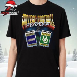 College Football Playoff 2025 First Round Oregon Ducks Vs James Madison Dukes Matchup Ticket Unisex T-Shirt