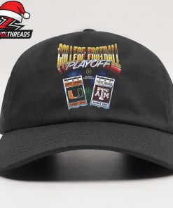College Football Playoff 2025 First Round Texas A&M Aggies Vs Miami Hurricanes Matchup Ticket Snapback Classic Hat Cap