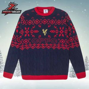 Crystal Palace FC CPFC Fair Isle Christmas Jumper Holiday Ugly Sweater