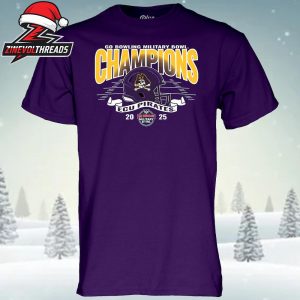 ECU Pirates 2025 Military Bowl Champions NCAA Football Unisex T-Shirt