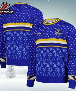 Everton Retro Christmas Jumper Royal And Yellow Holiday Ugly Sweater