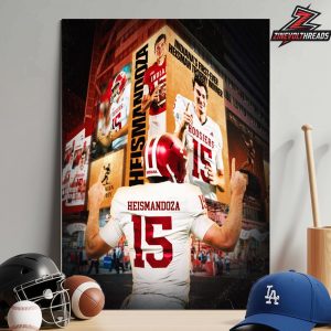 Fernando Mendoza Becomes Indiana Hoosiers First-Ever Heisman Trophy Winner Home Decor Poster Canvas