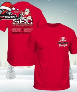 Georgia Bulldogs 2025 SEC Football Champions Recap Two Sided Unisex T-Shirt