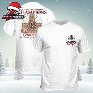 Georgia Bulldogs 2025 SEC Football Champions Trophy Tee Merch Two Sided Unisex T-Shirt