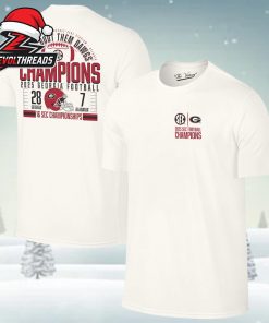 Georgia Bulldogs Natural 2025 SEC Football Champions Score Two Sided Unisex T-Shirt