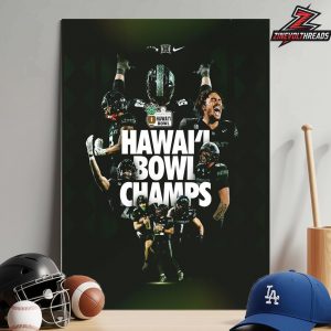 Hawaiʻi Rainbow Warriors Is The 2025 NCAA Football Hawai’i Bowl Champions Home Decor Poster Canvas