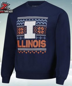 Illinois Fighting Illini Holiday Fleece Sweatshirt Christmas Ugly Sweater