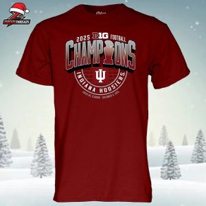 Indiana Hoosiers Unisex 2025 Big Ten Football Champions Locker Room Unisex T-Shirt