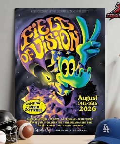 King Gizzard And The Lizard Wizard Event Poster Camping Rock And Roll At Field Of Vision On August 14th-16th 2026 Home Decor Poster Canvas
