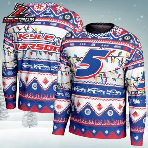 Kyle Larson Nascar White Holiday Sweatshirt Christmas Gift Ugly Sweater