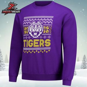 LSU Tigers Holiday Fleece Sweatshirt Christmas Ugly Sweater