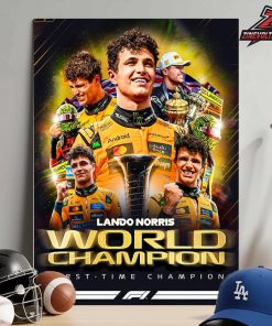 Lando Norris McLaren Is The 2025 Formula 1 World Champion For The First Time Home Decor Poster Canvas