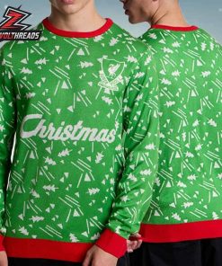 Liverpool FC The Kop LFC Retro Christmas Jumper Green Holiday Ugly Sweater