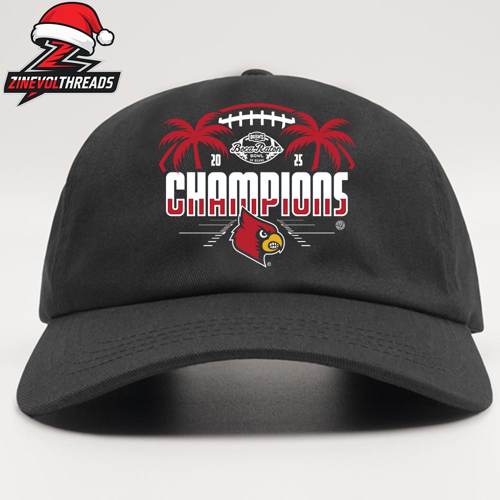 Louisville Cardinals 2025 Bush’s Boca Raton Bowl Of Beans NCAA Football Champions Snapback Classic Hat Cap Louisville Cardinals 2025 Bush’s Boca Raton Bowl Of Beans NCAA Football Champions Snapback Classic Hat Cap