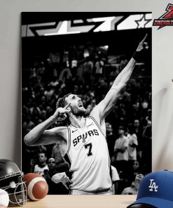 Luke Kornet San Antonio Spurs After Game Winning Block Against Orlando Magic Home Decor Poster Canvas