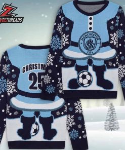 Manchester City Elf Christmas Jumper Xmas Holiday Ugly Sweater