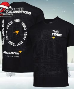 McLaren F1 Team 2025 Constructors Championship Road Map Two Sided Unisex T-Shirt