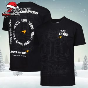 McLaren F1 Team 2025 Constructors Championship Road Map Two Sided Unisex T-Shirt