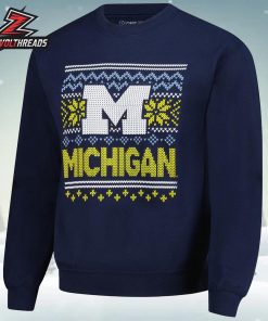 Michigan Wolverines Holiday Fleece Sweatshirt Christmas Ugly Sweater