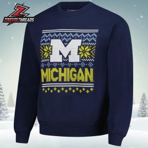 Michigan Wolverines Holiday Fleece Sweatshirt Christmas Ugly Sweater