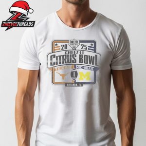 Michigan Wolverines Versus Texas Longhorns 2025 Cheez-It Citrus Bowl Matchup Unisex T-Shirt
