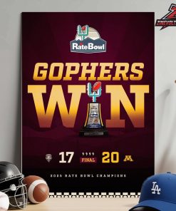 Minnesota Golden Gophers Is The 2025 NCAA Football Rate Bowl Champions Home Decor Poster Canvas