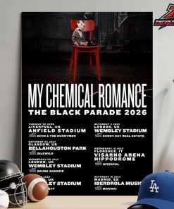 My Chemical Romance The Black Paradise 2026 Tour Kick Off At Anfield Stadium On June 30th Home Decor Poster Canvas