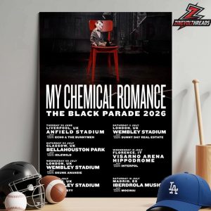 My Chemical Romance The Black Paradise 2026 Tour Kick Off At Anfield Stadium On June 30th Home Decor Poster Canvas