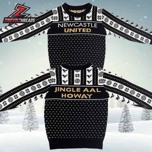 Newcastle United Jingle Aal Howay Christmas Jumper Holiday Ugly Sweater