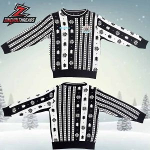 Newcastle United Striped Christmas Jumper Xmas Holiday Ugly Sweater