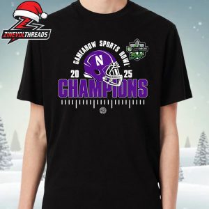 Northwestern Wildcats 2025 NCAA Football GameAbow Sports Bowl Champions Unisex T-Shirt