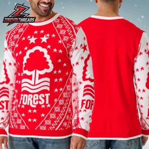 Nottingham Forest FC Festive Crest Christmas Jumper Holiday Ugly Sweater