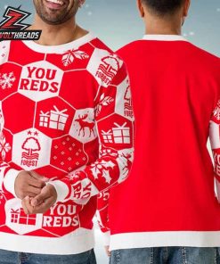 Nottingham Forest FC Scramble Christmas Jumper Holiday Ugly Sweater