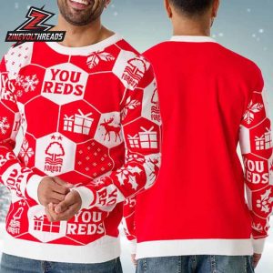 Nottingham Forest FC Scramble Christmas Jumper Holiday Ugly Sweater
