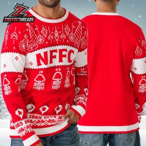 Nottingham Forest FC Gnome Wrap Christmas Jumper Holiday Ugly Sweater