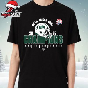 Ohio Bobcats Scooter’s Coffee Frisco Bowl Champions 2025 NCAA Football Unisex T-Shirt