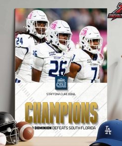 Old Dominion Monarchs Is The 2025 NCAA Football StaffDNA Cure Bowl Champions Home Decor Poster Canvas