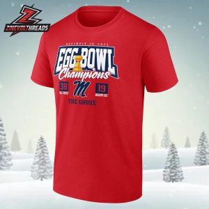 Ole Miss Rebels Vs Mississippi State Bulldogs 2025 Egg Bowl Champions Score Unisex T-Shirt