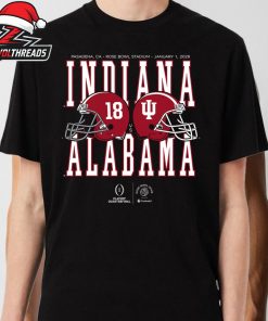 Rose Bowl Game 2026 Alabama Crimson Tide Vs Indiana Hoosiers Helmet Matchup Unisex T-Shirt