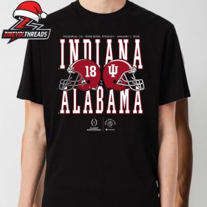 Rose Bowl Game 2026 Alabama Crimson Tide Vs Indiana Hoosiers Helmet Matchup Unisex T-Shirt