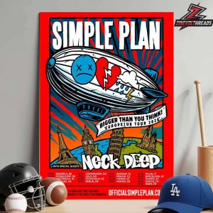 Simple Plan Bigger Than You Think EU UK Tour 2026 With Neck Deep Home Decor Poster Canvas