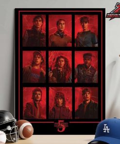 Stranger Things Poster Season 5 Characters Grid Netflix Merch Home Decor Poster Canvas