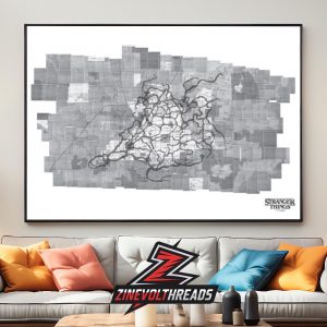 Stranger Things Season 5 Hawkins Tunnel Map Premium Poster Netflix Merch Home Decor Poster Canvas