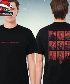 Stranger Things Tee One Last Adventure Season 5 Characters Grid Netflix Merch Two Sided Unisex T-Shirt