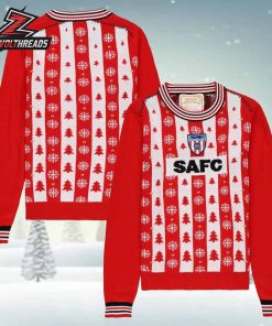 Sunderland Retro SAFC Christmas Jumper Red And White Holiday Ugly Sweater