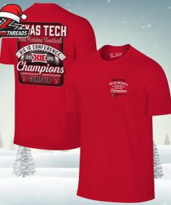 Texas Tech Red Raiders Black 2025 Big 12 Football Champions Score Two Sided Unisex T-Shirt