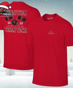 Texas Tech Red Raiders Red 2025 Big 12 Football Champions Flags Two Sided Unisex T-Shirt